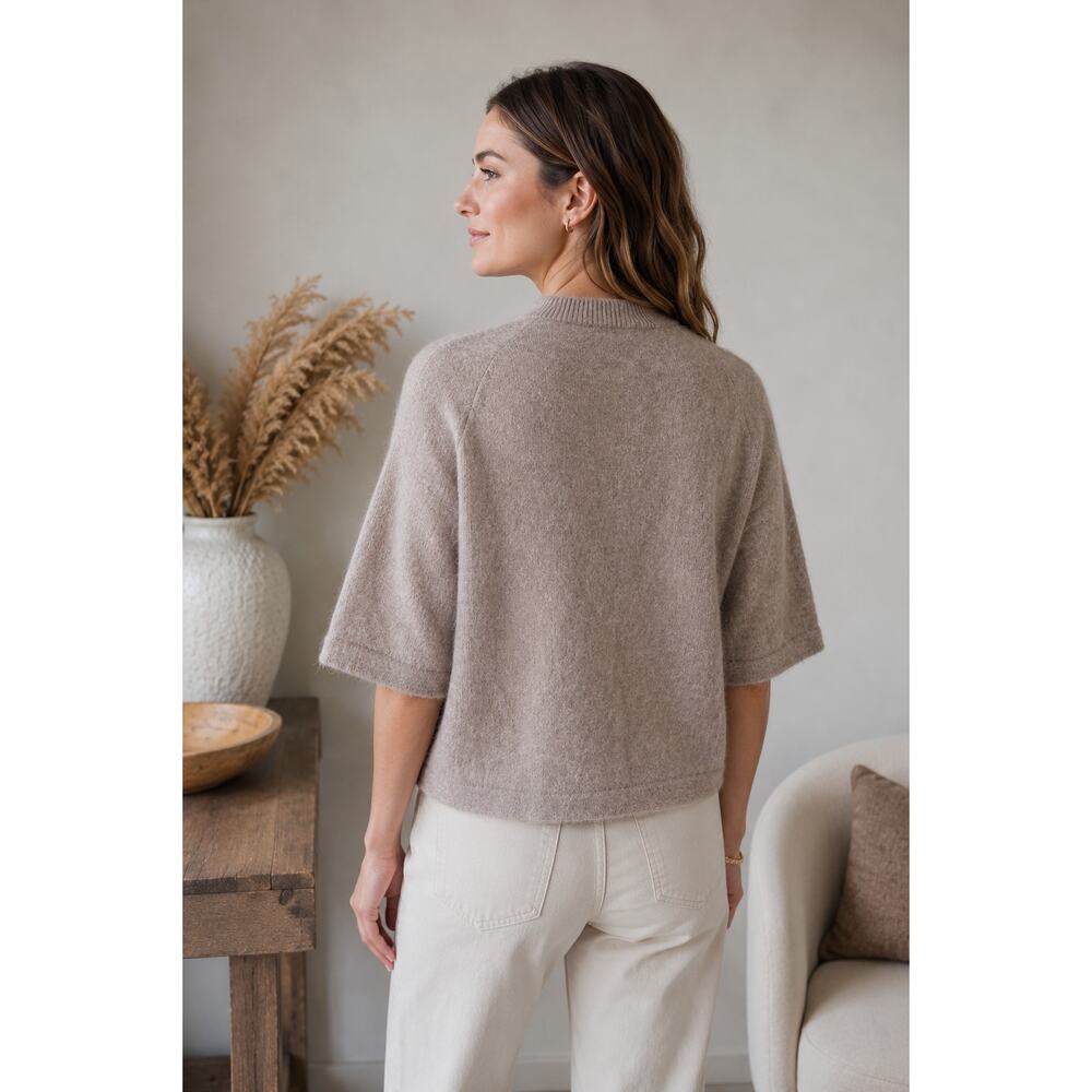& Other Stories Womens Alpaca Blend Short Sleeve Sweater Beige Taupe XS - Picture 2 of 9
